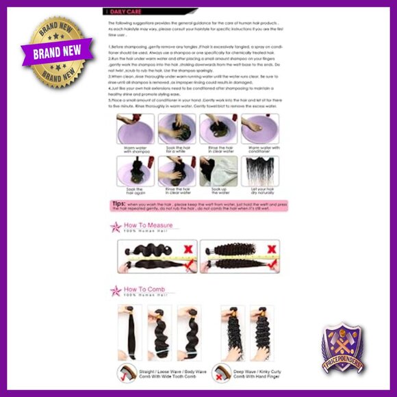 Brazilian Human Hair Extensions Straight Bundles 16-20 Inch Double Weft